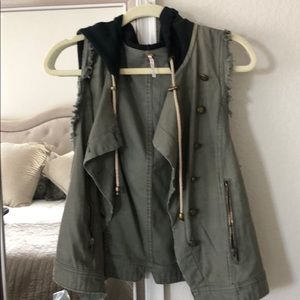 Free People moss utility vest